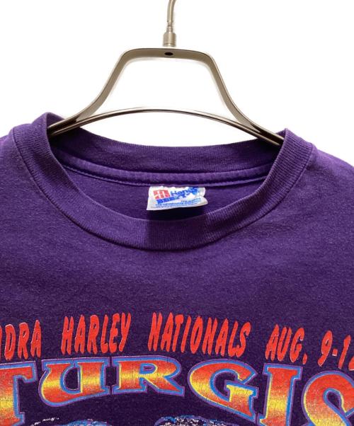 Hanes（ヘインズ）Hanes (ヘインズ) 90sヴィンテージプリントTシャツ パープル サイズ:Lの古着・服飾アイテム