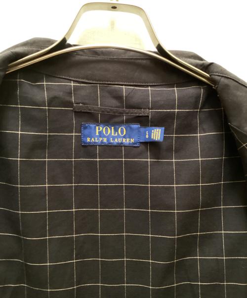 POLO RALPH LAUREN（ポロ・ラルフローレン）POLO RALPH LAUREN (ポロ・ラルフローレン) 裏地チェックロゴ刺繍スイングトップ ブラック サイズ:Lの古着・服飾アイテム