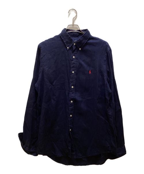 POLO RALPH LAUREN（ポロ・ラルフローレン）POLO RALPH LAUREN (ポロ・ラルフローレン) ボタンダウンリネンシャツ ブルー サイズ:Lの古着・服飾アイテム