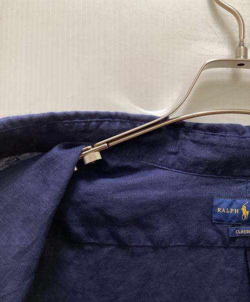 POLO RALPH LAUREN（ポロ・ラルフローレン）POLO RALPH LAUREN (ポロ・ラルフローレン) ボタンダウンリネンシャツ ブルー サイズ:Lの古着・服飾アイテム