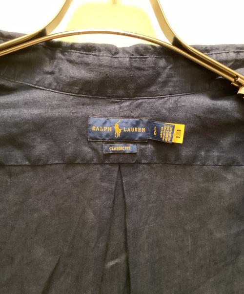POLO RALPH LAUREN（ポロ・ラルフローレン）POLO RALPH LAUREN (ポロ・ラルフローレン) ボタンダウンリネンシャツ ブルー サイズ:Lの古着・服飾アイテム