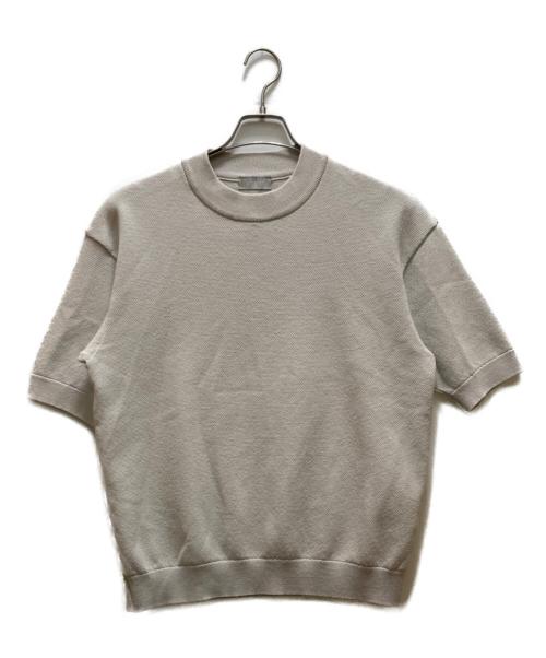 GOOVI（グービ）GOOVI (グービ) 半袖ウォッシャブルニット ベージュ サイズ:3の古着・服飾アイテム