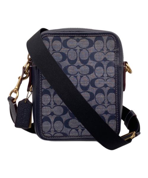 COACH（コーチ）COACH (コーチ) サリバン クロスボディ・シグネチャー シャンブレー ネイビーの古着・服飾アイテム