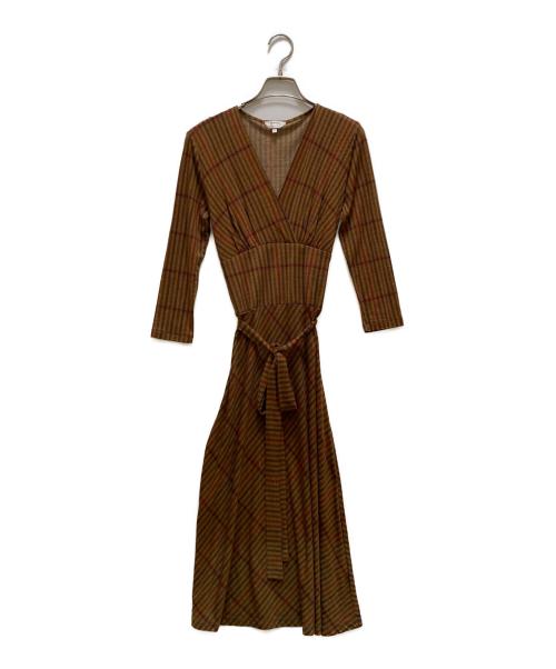 MaxMara（マックスマーラ）MaxMara (マックスマーラ) カシュクールワンピース ブラウン サイズ:38の古着・服飾アイテム