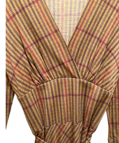 MaxMara（マックスマーラ）MaxMara (マックスマーラ) カシュクールワンピース ブラウン サイズ:38の古着・服飾アイテム