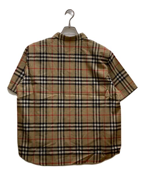 Burberry's（バーバリーズ）Burberry's (バーバリーズ) ノバチェック半袖ウールシャツ ベージュ サイズ:17BRの古着・服飾アイテム