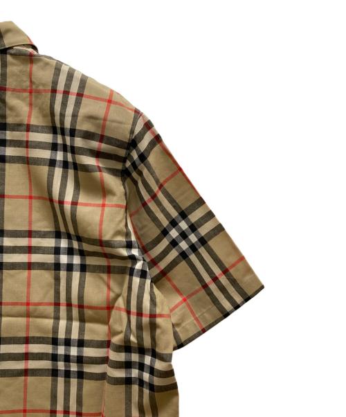 Burberry's（バーバリーズ）Burberry's (バーバリーズ) ノバチェック半袖ウールシャツ ベージュ サイズ:17BRの古着・服飾アイテム