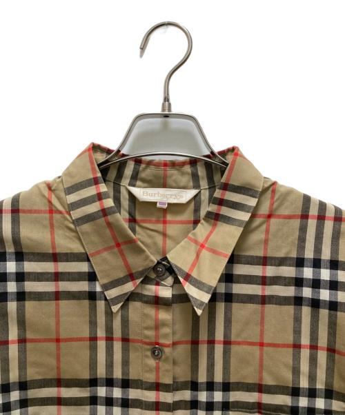 Burberry's（バーバリーズ）Burberry's (バーバリーズ) ノバチェック半袖ウールシャツ ベージュ サイズ:17BRの古着・服飾アイテム