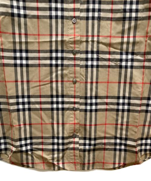 Burberry's（バーバリーズ）Burberry's (バーバリーズ) ノバチェック半袖ウールシャツ ベージュ サイズ:17BRの古着・服飾アイテム