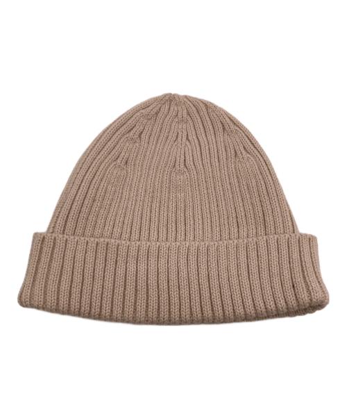 maison kitsune（メゾンキツネ）MAISON KITSUNE (メゾンキツネ) ボールド フォックスヘッド ビーニー ベージュの古着・服飾アイテム