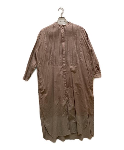 KAGURE（カグレ）kagure (カグレ) ピンタックロングシャツワンピース ベージュ サイズ:Freeの古着・服飾アイテム
