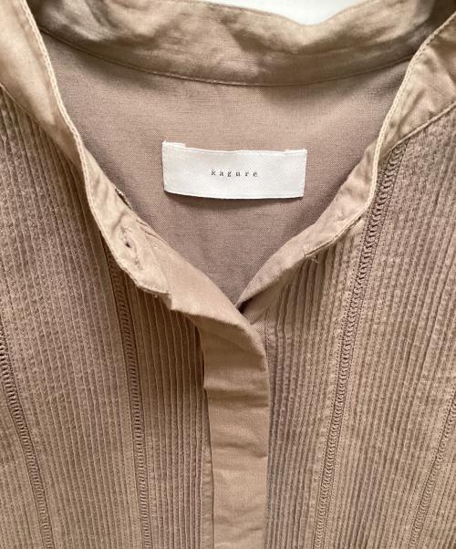KAGURE（カグレ）kagure (カグレ) ピンタックロングシャツワンピース ベージュ サイズ:Freeの古着・服飾アイテム