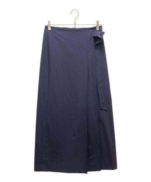 PLST（プラステ）PLST (プラステ) ストレッチレーヨンラップスカート ネイビー サイズ:L 未使用品の古着・服飾アイテム
