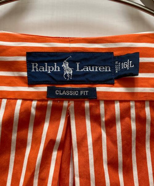 RALPH LAUREN（ラルフローレン）RALPH LAUREN (ラルフローレン) ボタンダウンストライプシャツ オレンジ サイズ:Lの古着・服飾アイテム
