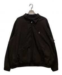 POLO RALPH LAUREN（ポロ・ラルフローレン）の古着「裏地チェック ロゴ刺繍スイングトップ」｜ブラック