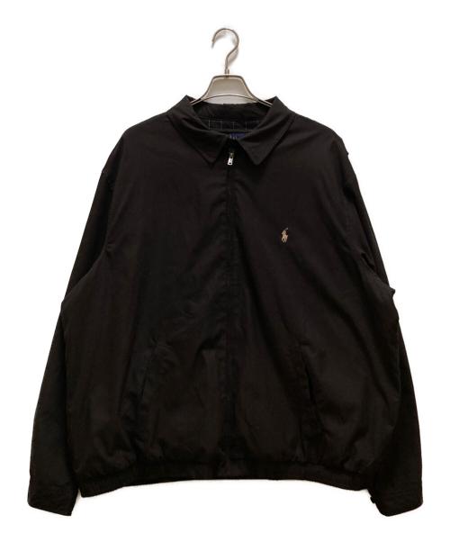POLO RALPH LAUREN（ポロ・ラルフローレン）POLO RALPH LAUREN (ポロ・ラルフローレン) 裏地チェック ロゴ刺繍スイングトップ ブラック サイズ:2XLの古着・服飾アイテム