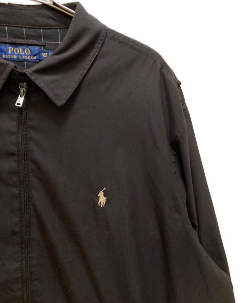 POLO RALPH LAUREN（ポロ・ラルフローレン）POLO RALPH LAUREN (ポロ・ラルフローレン) 裏地チェック ロゴ刺繍スイングトップ ブラック サイズ:2XLの古着・服飾アイテム