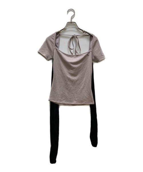 AND MARY（アンドマリー）AND MARY (アンドマリー) Nancy ribbon tops ピンク サイズ:Freeの古着・服飾アイテム