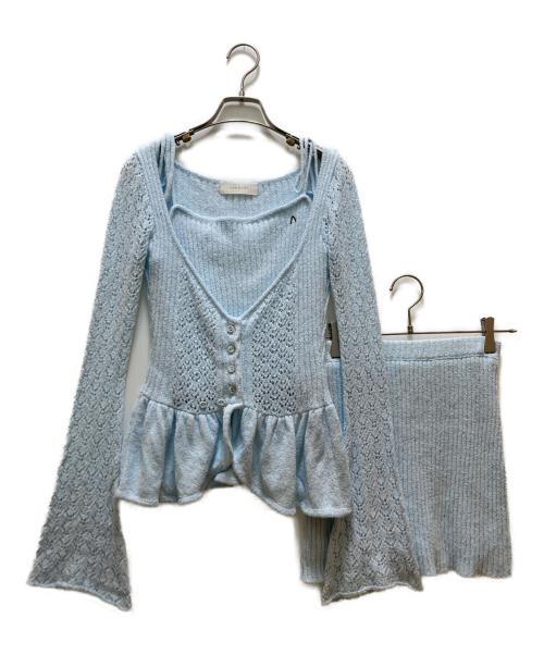AND MARY（アンドマリー）AND MARY (アンドマリー) Evelyn knit set up ブルー サイズ:FREEの古着・服飾アイテム