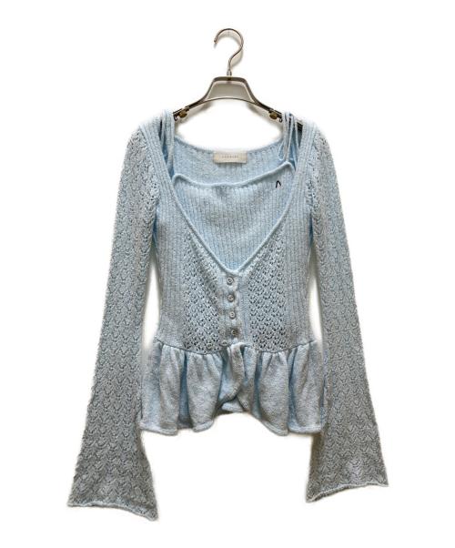 AND MARY（アンドマリー）AND MARY (アンドマリー) Evelyn knit set up ブルー サイズ:FREEの古着・服飾アイテム