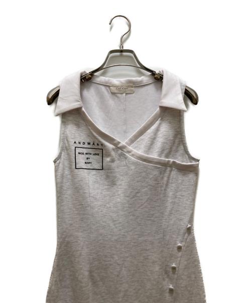 AND MARY（アンドマリー）and mary (アンドマリー) Karen logo dress グレー サイズ:FREEの古着・服飾アイテム