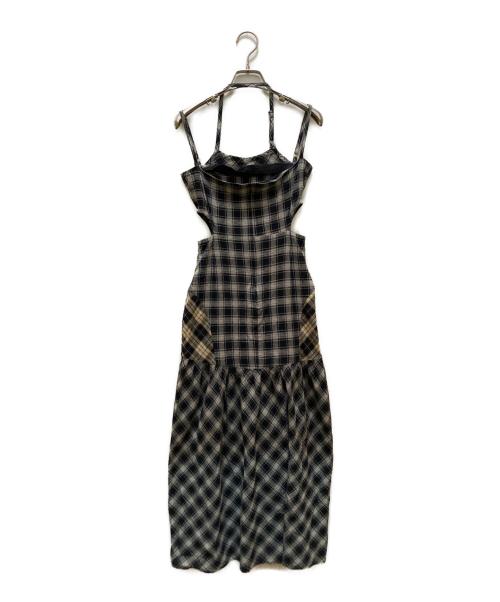 AND MARY（アンドマリー）and mary (アンドマリー) アンナチェックドレスワンピース ブラック サイズ:FREEの古着・服飾アイテム