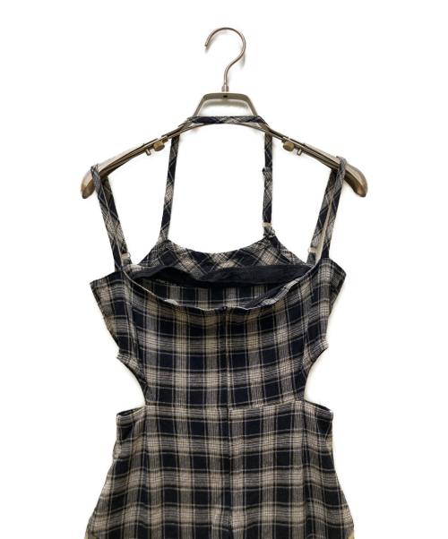 AND MARY（アンドマリー）and mary (アンドマリー) アンナチェックドレスワンピース ブラック サイズ:FREEの古着・服飾アイテム