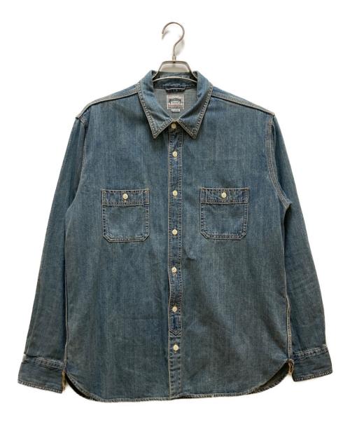 HOUSTON（ヒューストン）HOUSTON (ヒューストン) USAコットンデニムワークシャツ インディゴ サイズ:XLの古着・服飾アイテム
