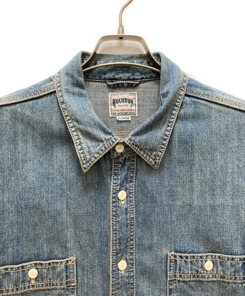 HOUSTON（ヒューストン）HOUSTON (ヒューストン) USAコットンデニムワークシャツ インディゴ サイズ:XLの古着・服飾アイテム
