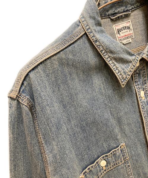 HOUSTON（ヒューストン）HOUSTON (ヒューストン) USAコットンデニムワークシャツ インディゴ サイズ:XLの古着・服飾アイテム