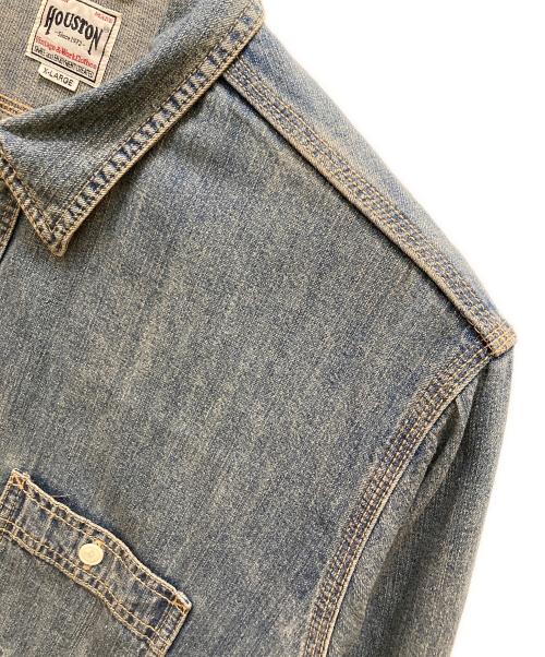 HOUSTON（ヒューストン）HOUSTON (ヒューストン) USAコットンデニムワークシャツ インディゴ サイズ:XLの古着・服飾アイテム