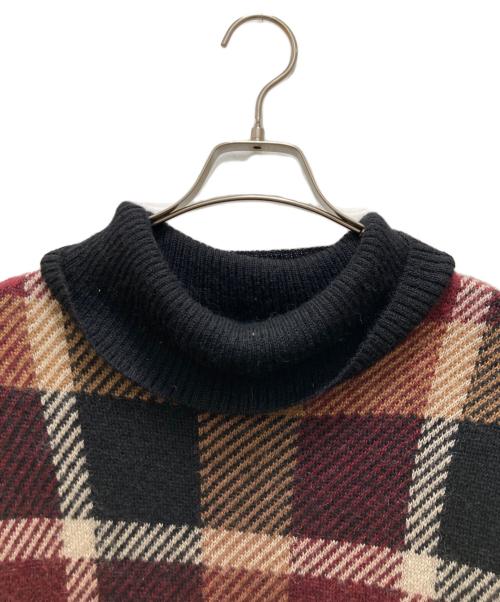 BURBERRY BLUE LABEL（バーバリー ブルー レーベル）BURBERRY BLUE LABEL (バーバリー ブルー レーベル) チェックジャガード ニットワンピース ブラウン サイズ:３８の古着・服飾アイテム
