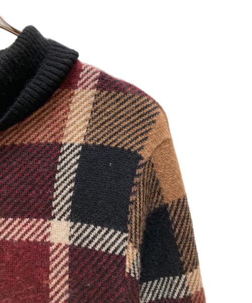 BURBERRY BLUE LABEL（バーバリー ブルー レーベル）BURBERRY BLUE LABEL (バーバリー ブルー レーベル) チェックジャガード ニットワンピース ブラウン サイズ:３８の古着・服飾アイテム