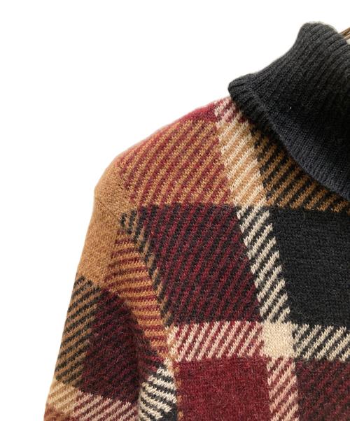 BURBERRY BLUE LABEL（バーバリー ブルー レーベル）BURBERRY BLUE LABEL (バーバリー ブルー レーベル) チェックジャガード ニットワンピース ブラウン サイズ:３８の古着・服飾アイテム