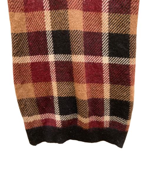 BURBERRY BLUE LABEL（バーバリー ブルー レーベル）BURBERRY BLUE LABEL (バーバリー ブルー レーベル) チェックジャガード ニットワンピース ブラウン サイズ:３８の古着・服飾アイテム