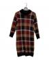 BURBERRY BLUE LABEL（バーバリー ブルー レーベル）の古着「チェックジャガード ニットワンピース」｜ブラウン
