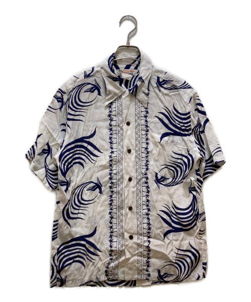 hanauma bay（ハナウマベイ）hanauma bay (ハナウマベイ) オールドレーヨンアロハシャツ ホワイト サイズ:Mの古着・服飾アイテム