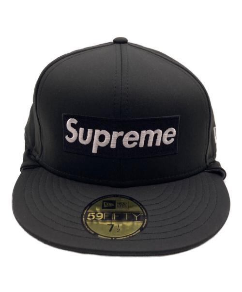 SUPREME（シュプリーム）SUPREME (シュプリーム) New Era (ニューエラ) ウィンドストッパー イヤーフラップボックスロゴキャップ ブラック×グレー サイズ:7 41/2の古着・服飾アイテム