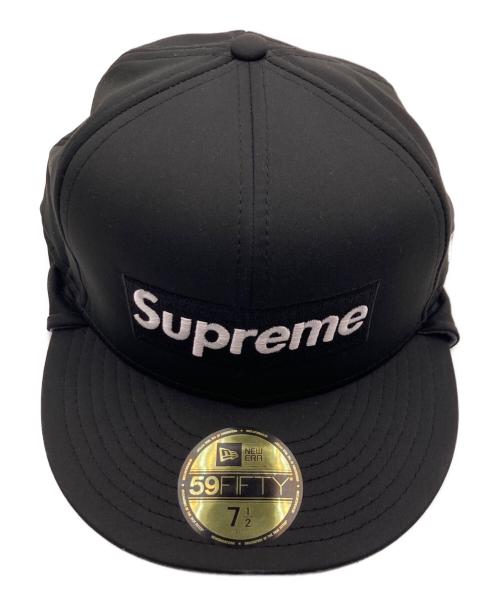 SUPREME（シュプリーム）SUPREME (シュプリーム) New Era (ニューエラ) ウィンドストッパー イヤーフラップボックスロゴキャップ ブラック×グレー サイズ:7 41/2の古着・服飾アイテム