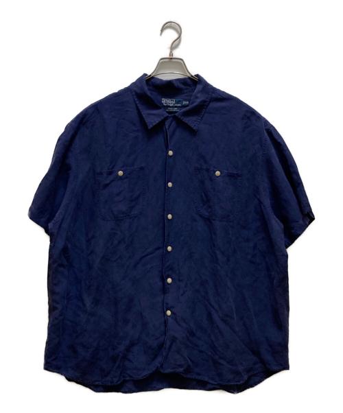 POLO RALPH LAUREN（ポロ・ラルフローレン）POLO RALPH LAUREN (ポロ・ラルフローレン) リネン・シルク ビーチキャンプシャツ ブルー サイズ:XXLの古着・服飾アイテム