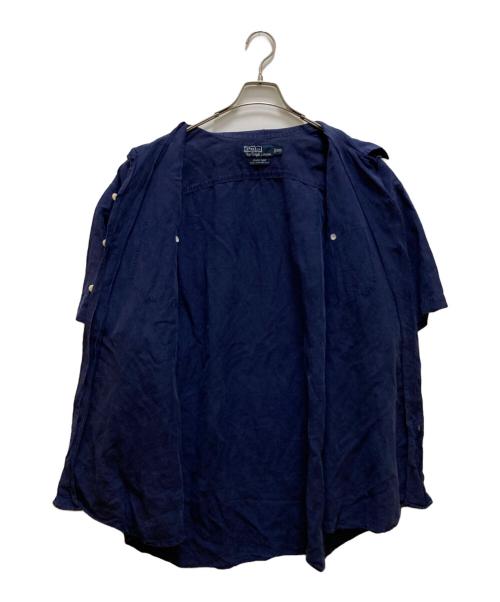 POLO RALPH LAUREN（ポロ・ラルフローレン）POLO RALPH LAUREN (ポロ・ラルフローレン) リネン・シルク ビーチキャンプシャツ ブルー サイズ:XXLの古着・服飾アイテム