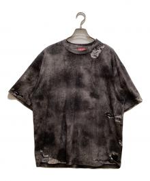 DIESEL（ディーゼル）の古着「トロンプルイユデザインTシャツ」｜グレー