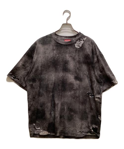 DIESEL（ディーゼル）DIESEL (ディーゼル) トロンプルイユデザインTシャツ グレー サイズ:Lの古着・服飾アイテム