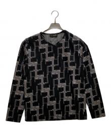 GAULTIER HOMME objet（ゴルチエオムオブジェ）の古着「ロゴデザインVネックカットソー」｜ブラック×ホワイト