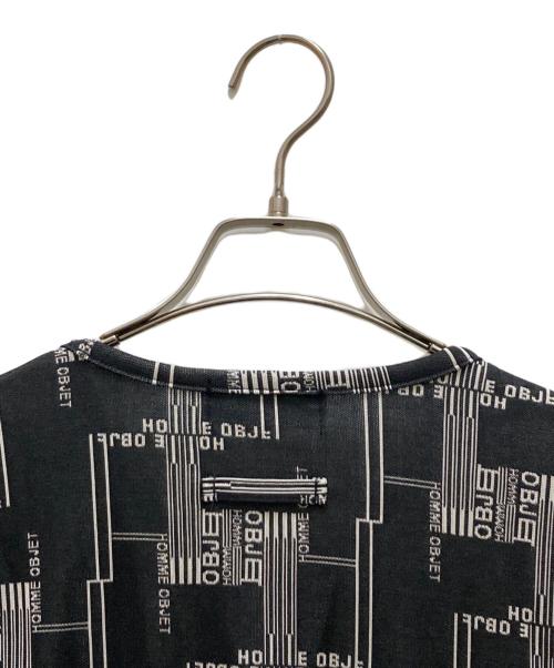 GAULTIER HOMME objet（ゴルチエオムオブジェ）GAULTIER HOMME objet (ゴルチエオムオブジェ) ロゴデザインVネックカットソー ブラック×ホワイト サイズ:FREEの古着・服飾アイテム
