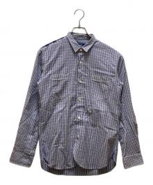 COMME des GARCONS JUNYA WATANABE MAN（コム デ ギャルソン ジュンヤ ワタナベ マン）の古着「チェック切替エルボーパッチレギュラーカラーシャツ」｜ホワイト×ブルー