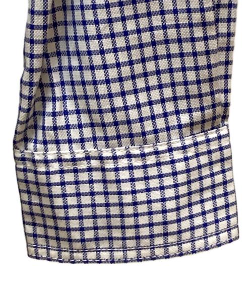 COMME des GARCONS JUNYA WATANABE MAN（コム デ ギャルソン ジュンヤ ワタナベ マン）COMME des GARCONS JUNYA WATANABE MAN (コム デ ギャルソン ジュンヤ ワタナベ マン) チェック切替エルボーパッチレギュラーカラーシャツ ホワイト×ブルー サイズ:XSの古着・服飾アイテム