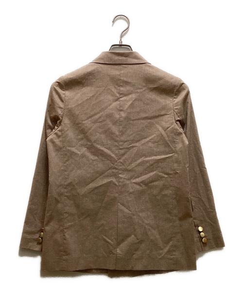 Noble（ノーブル）Noble (ノーブル) 麻ストレッチピークドラペルダブルジャケット ベージュ サイズ:34の古着・服飾アイテム
