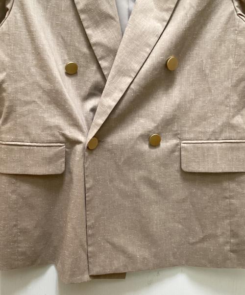 Noble（ノーブル）Noble (ノーブル) 麻ストレッチピークドラペルダブルジャケット ベージュ サイズ:34の古着・服飾アイテム