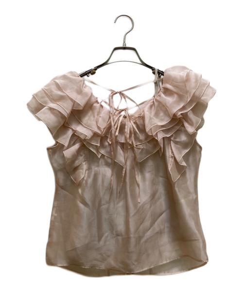 Snidel（スナイデル）Snidel (スナイデル) ノースリフリルブラウス ベージュ サイズ:Freeの古着・服飾アイテム